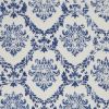 4' X 6' Ivory And Blue Damask Distressed Area Rug