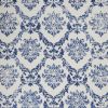 4' X 6' Ivory And Blue Damask Distressed Area Rug