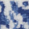 5' X 7' Ivory And Blue Damask Distressed Area Rug