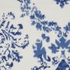 5' X 7' Ivory And Blue Damask Distressed Area Rug