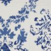 6' X 9' Ivory And Blue Damask Distressed Area Rug