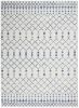 4' X 6' Ivory And Blue Geometric Area Rug