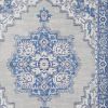 5' X 7' Blue And Gray Medallion Area Rug