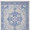 5' X 7' Blue And Gray Medallion Area Rug