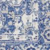6' X 9' Blue And Gray Floral Area Rug