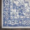 6' X 9' Blue And Gray Floral Area Rug