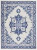 6' X 9' Ivory And Blue Floral Area Rug