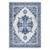 6' X 9' Ivory And Blue Floral Area Rug