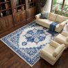 6' X 9' Ivory And Blue Floral Area Rug