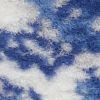 6' X 9' Navy Blue And Ivory Floral Area Rug