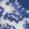 6' X 9' Navy Blue And Ivory Floral Area Rug