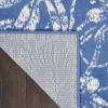 6' X 9' Blue And Ivory Floral Distressed Area Rug