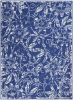 4' X 6' Navy Blue And Ivory Floral Distressed Area Rug