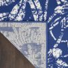 4' X 6' Navy Blue And Ivory Floral Distressed Area Rug