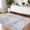 4' X 6' Blue And Gray Geometric Area Rug