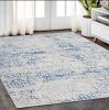 5' X 7' Blue And Gray Geometric Area Rug