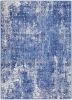 5' X 7' Blue And Ivory Abstract Distressed Area Rug