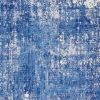 6' X 9' Blue And Ivory Abstract Distressed Area Rug