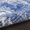 6' X 9' Blue And Ivory Abstract Distressed Area Rug
