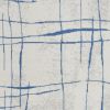 4' X 6' Ivory And Blue Geometric Distressed Area Rug