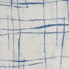 5' X 7' Ivory And Blue Geometric Distressed Area Rug