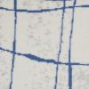 6' X 9' Ivory And Blue Geometric Distressed Area Rug