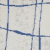 6' X 9' Ivory And Blue Geometric Distressed Area Rug