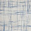 6' X 9' Ivory And Blue Geometric Distressed Area Rug