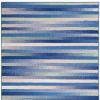 4' X 6' Blue And White Striped Distressed Area Rug