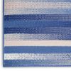 5' X 7' Blue And White Striped Distressed Area Rug
