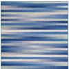 6' X 9' Blue And White Striped Distressed Area Rug