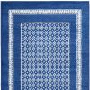 4' X 6' Blue And White Geometric Area Rug