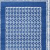 4' X 6' Blue And White Geometric Area Rug