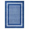 4' X 6' Blue And White Geometric Area Rug