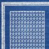 5' X 7' Blue And White Geometric Area Rug