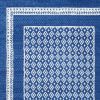 5' X 7' Blue And White Geometric Area Rug