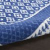5' X 7' Blue And White Geometric Area Rug