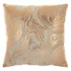 Pink Accent Throw Pillow With Rose Gold Swirl Design