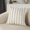 Glam Ivory And Gold Accent Throw Pillow With Beaded Details
