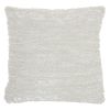 20" White Striped Cotton Blend Throw Pillow