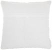 20" White Striped Cotton Blend Throw Pillow