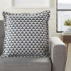 Indigo And Ivory Triangle Design Throw Pillow