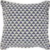 Indigo And Ivory Triangle Design Throw Pillow