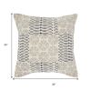 20" Indigo And Ivory Geometric Cotton Throw Pillow