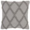 Light Gray Textured Lattice Throw Pillow