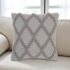 Light Gray Textured Lattice Throw Pillow