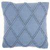 18" Blue Diamond Cotton Blend Throw Pillow with Texture