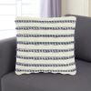 18" Navy Cotton Blend Throw Pillow