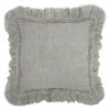 24" Light Gray Pillow With Ruffled Edges