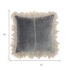 Wide Tasseled Marble Steel Blue Throw Pillow